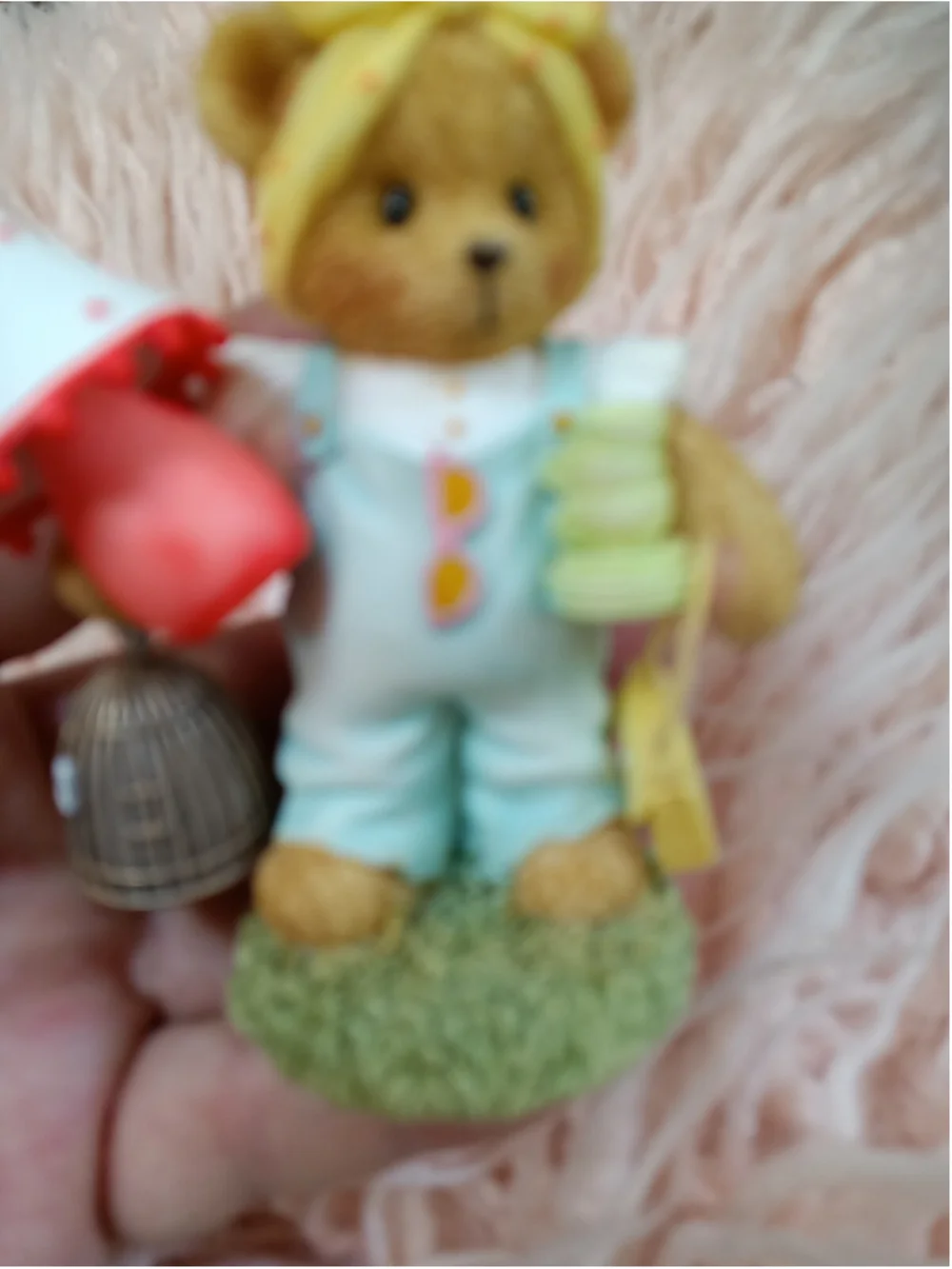 Cherished Teddies Nicole Girl Bear with Lamp, Birdcage & Purses Thrift Shopper
